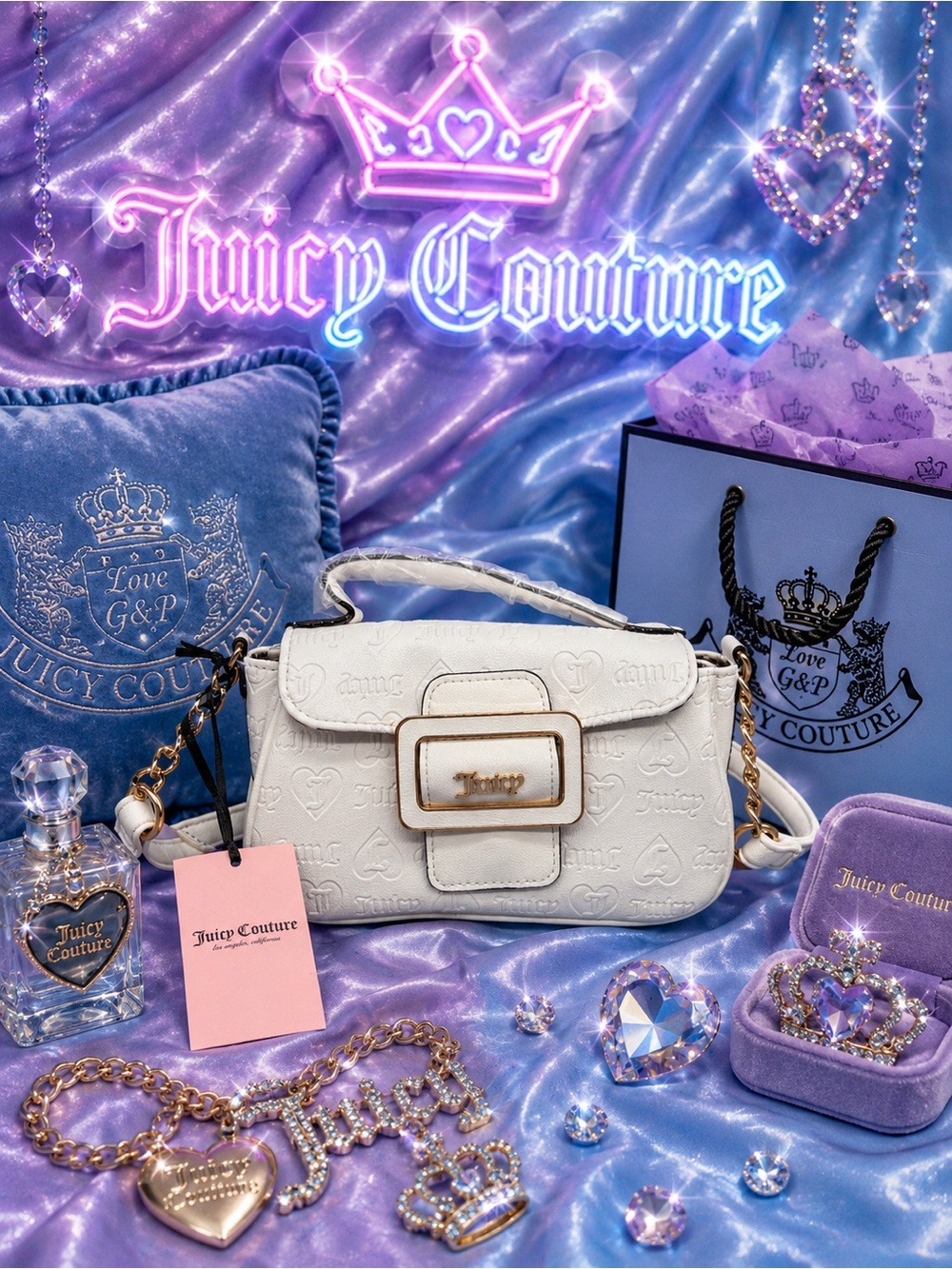 Juicy couture made you look flap crossbody purse